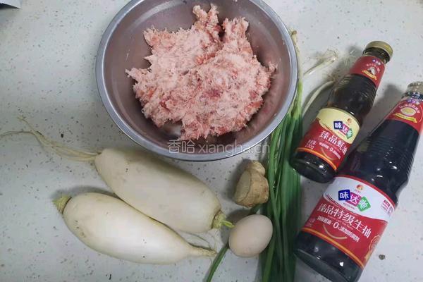 白萝卜猪肉饺子的做法图解1