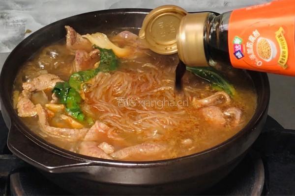 猪肝粉丝砂锅煲的做法图解10