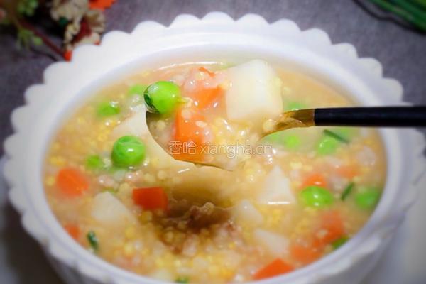 三色丁肉末粥的做法图解12