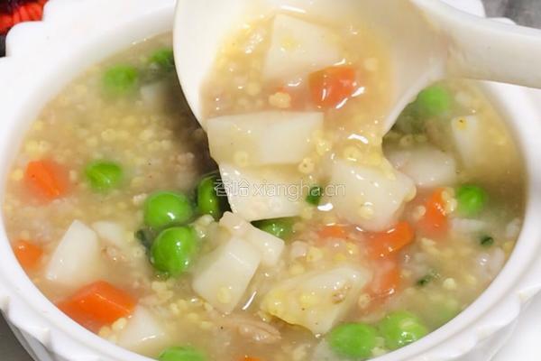 三色丁肉末粥的做法图解11