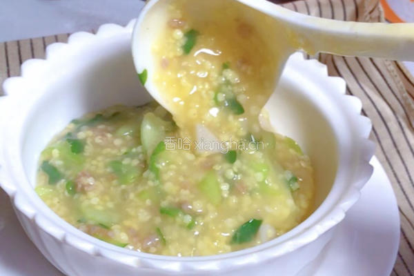 莲藕肉末小米粥的做法图解12