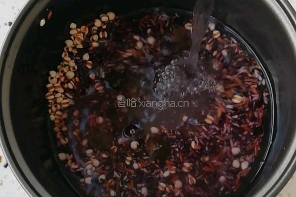 紫米杂粮粥的做法图解3