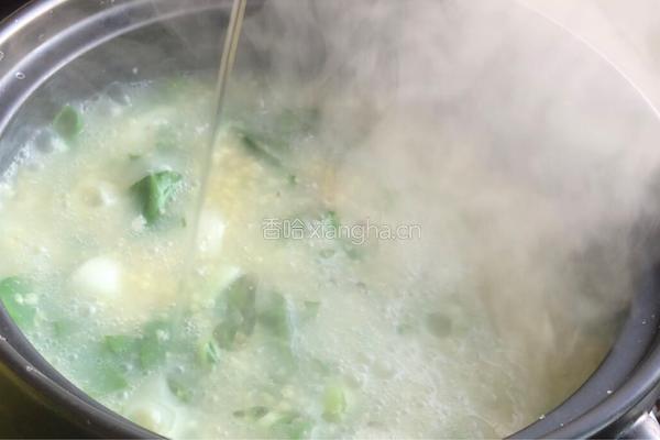 白菜冻豆腐皮蛋粥的做法图解9
