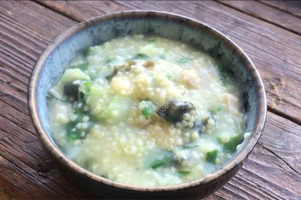 白菜冻豆腐皮蛋粥的做法图解10