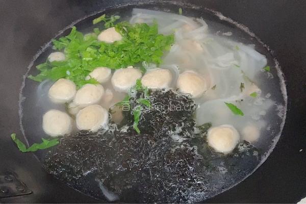 虾仁紫菜河粉的做法图解7