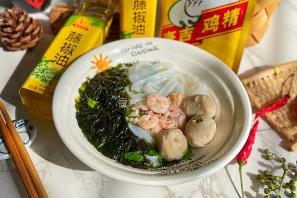虾仁紫菜河粉的做法图解10