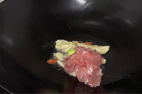儿菜炒肉片的做法图解3