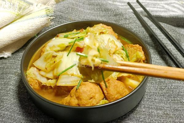 白菜炖肉圆子的做法图解11