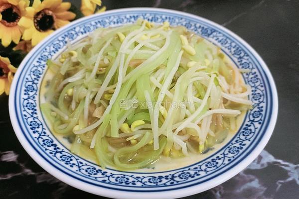 莴笋炒黄豆芽的做法图解10