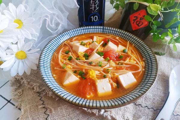 番茄金针菇豆腐汤的做法图解13