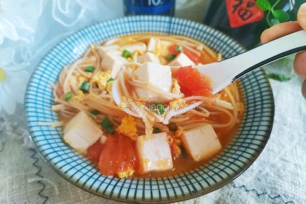 番茄金针菇豆腐汤的做法图解14