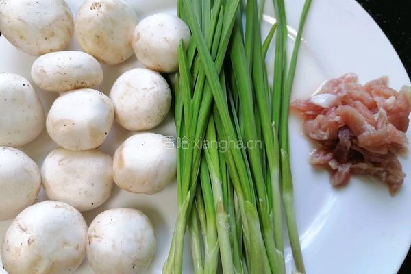 蘑菇炒肉的做法图解1