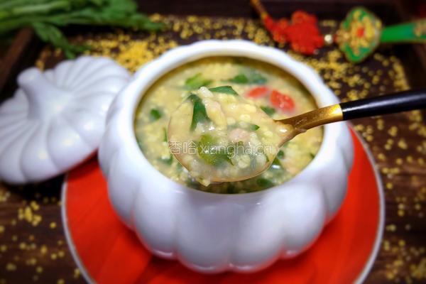 茼蒿肉末小米粥的做法图解10