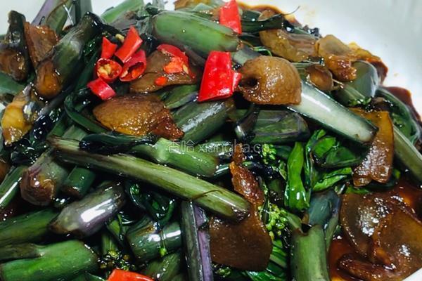 腊肉炒菜苔的做法图解7