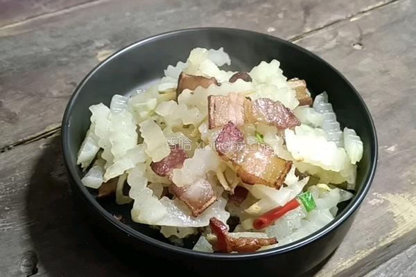 腊肉狼牙萝卜条的做法图解9