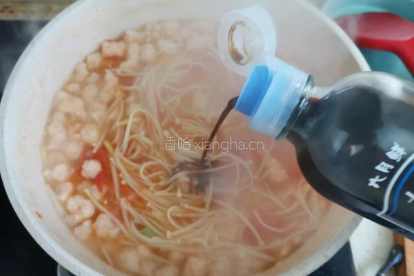 番茄金针菇虾滑汤的做法图解12
