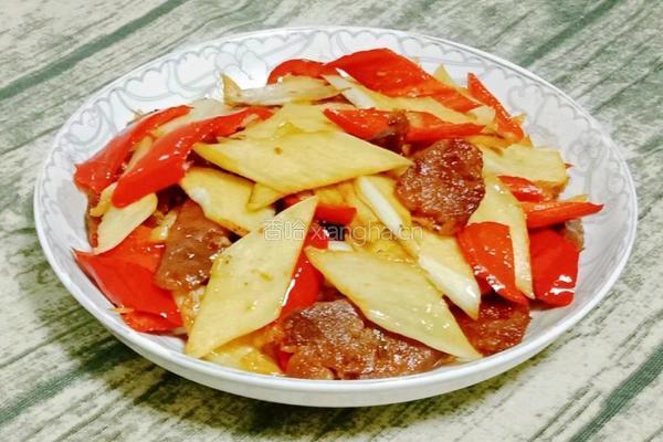 茭白炒腊肠的做法图解10