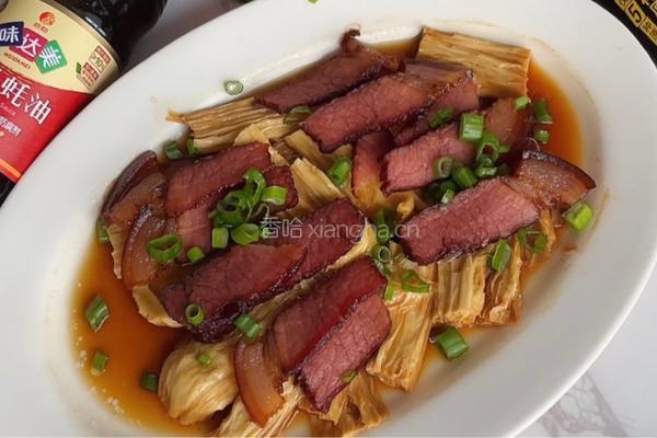 腐竹蒸腊肉的做法图解8