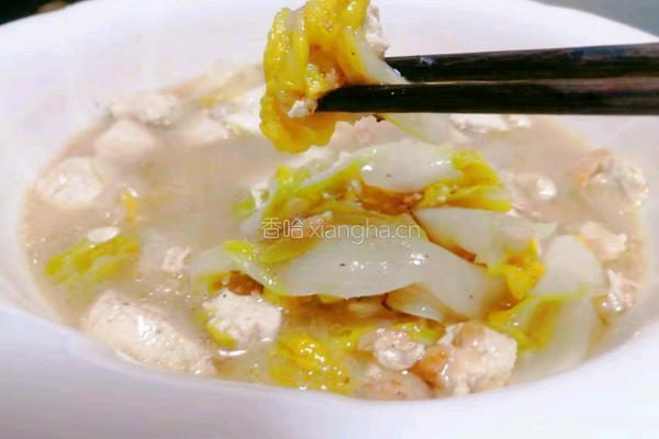 娃娃菜烧豆腐的做法图解8