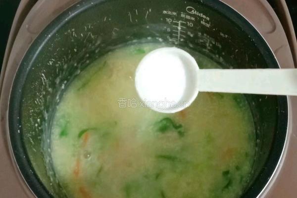 小米鸡肉蔬菜粥的做法图解12