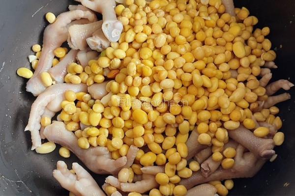 鸡爪焖黄豆的做法图解4