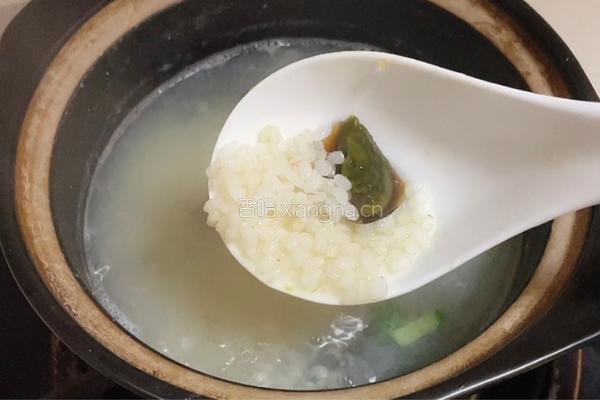 芥菜菜脯粥的做法图解4