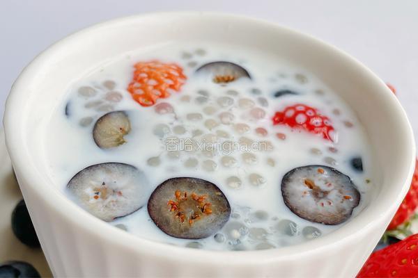 蓝莓西米捞的做法图解11