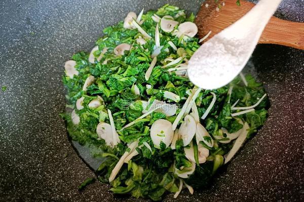 炒荠菜的做法图解9