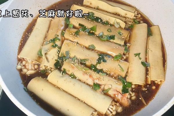豆皮金针菇卷的做法图解6