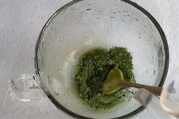 抹茶芋圆牛奶的做法图解2