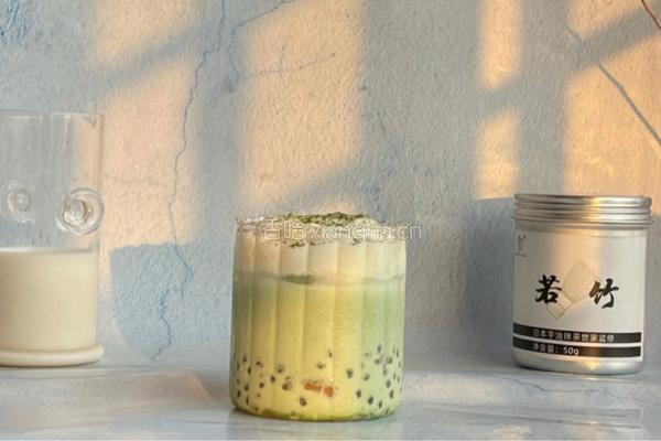 抹茶芋圆牛奶的做法图解11