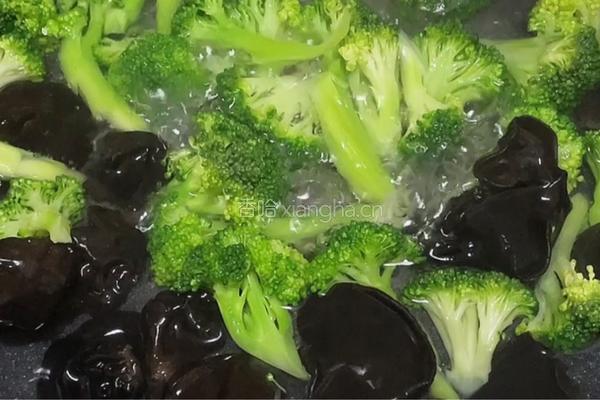 黑木耳炒西兰花的做法图解3
