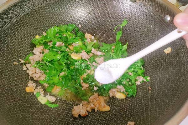 肉末芹菜叶的做法图解11