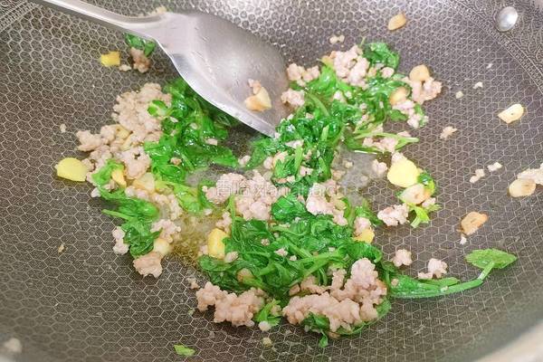 肉末芹菜叶的做法图解12