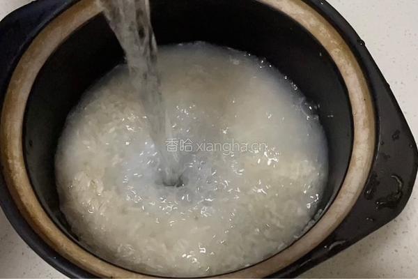包菜瘦肉粥的做法图解3