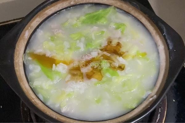 包菜瘦肉粥的做法图解6