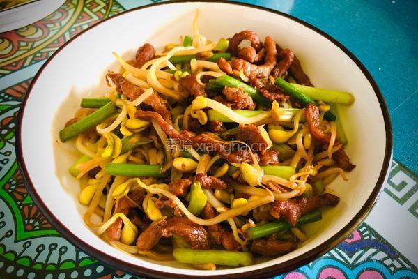 黄豆芽炒过油肉的做法图解10