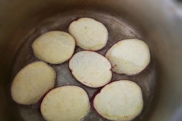 非油炸 油煎红薯片的做法图解2