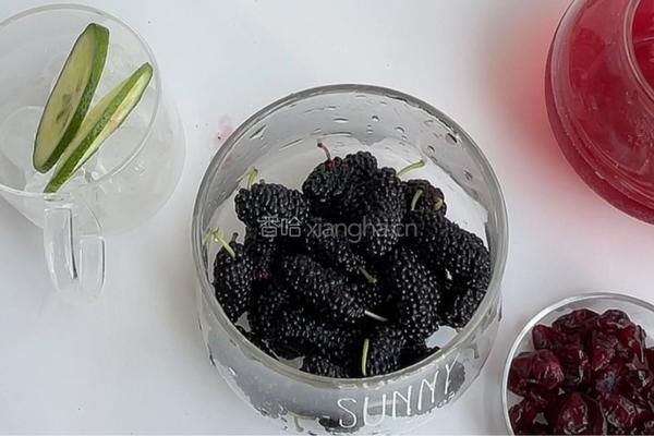 桑葚蔓越莓果汁饮的做法图解2