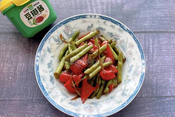 酱炒红椒长豆的做法图解14