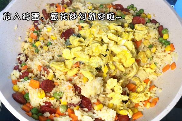 腊肠鸡蛋炒饭的做法图解8
