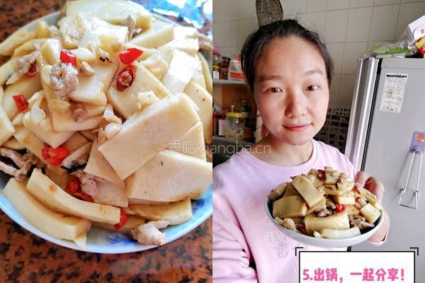 千叶豆腐炒肉香辣又下饭的做法图解5