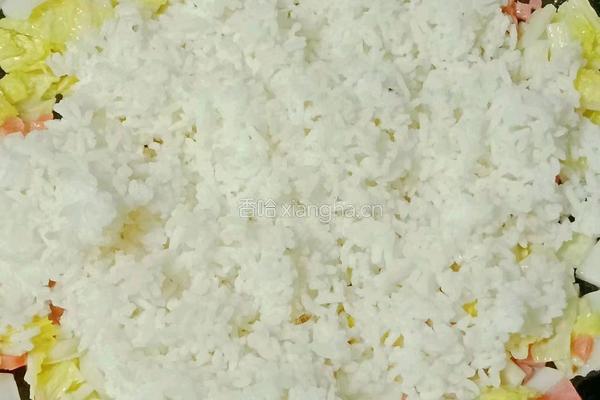 娃娃菜火腿蛋炒饭的做法图解11