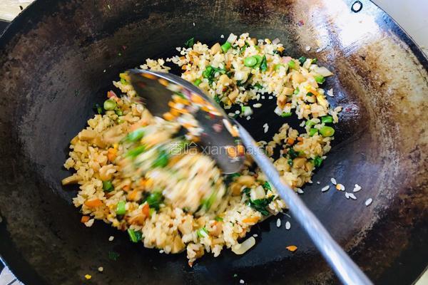 菜心炒饭的做法图解10
