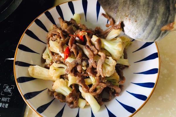 菜花炒肉丝的做法图解14