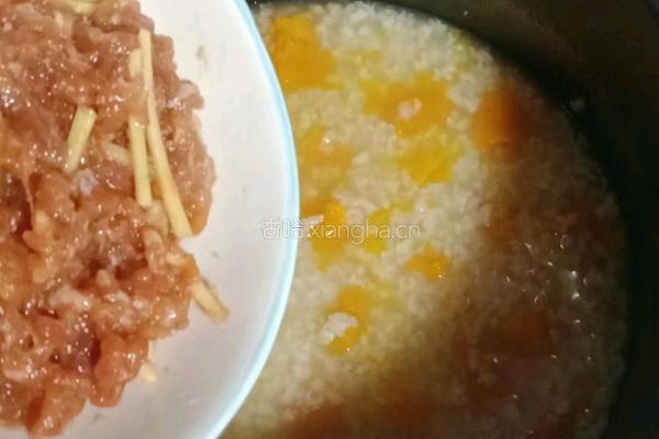 双米南瓜瘦肉粥的做法图解12
