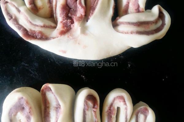 空气炸锅版（佛手豆沙面包）的做法图解7
