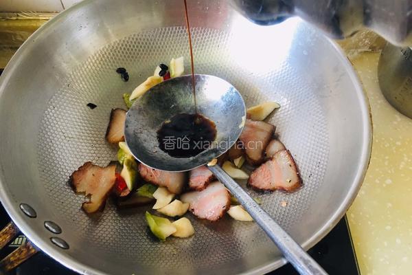 萝卜干炒腊肉的做法图解5
