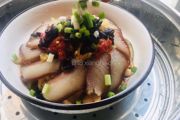 黄豆萝卜干蒸腊肉的做法图解6