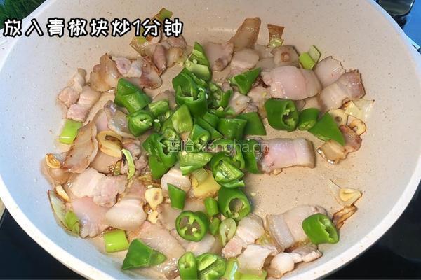 青椒五花肉炒蛋的做法图解4